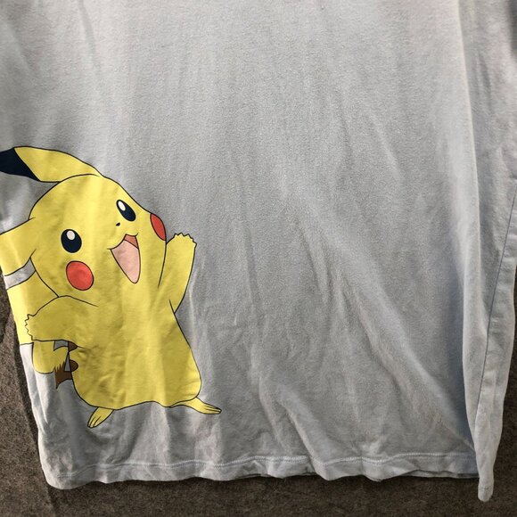 Pokemon Youth XXL (18) Pikachu T Shirt Blue Short Sleeve Crewneck Tee Teen - Picture 4 of 7
